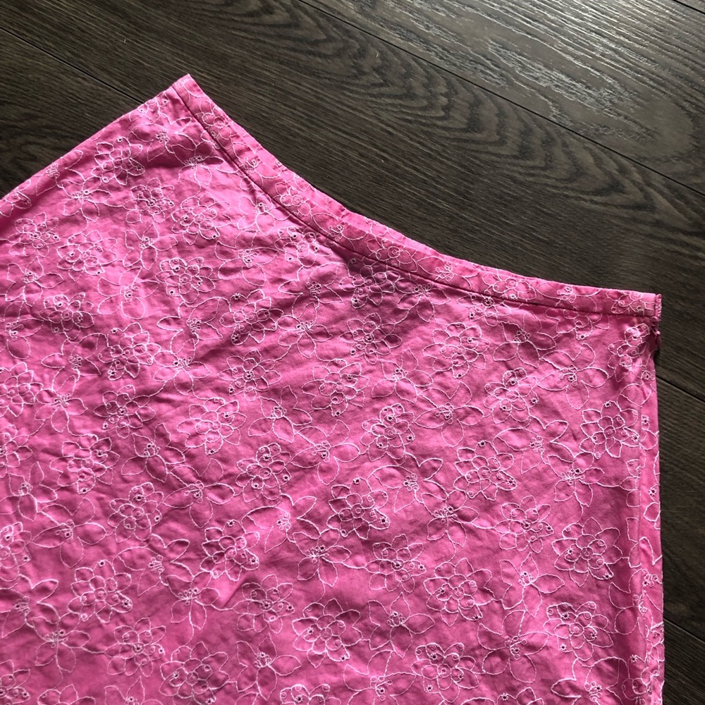 Nine & Co. Pink Floral Eyelet A-Line Skirt